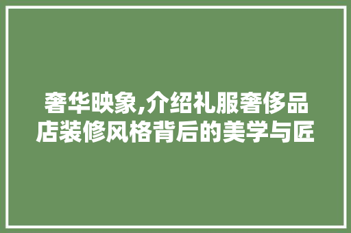 奢华映象,介绍礼服奢侈品店装修风格背后的美学与匠心