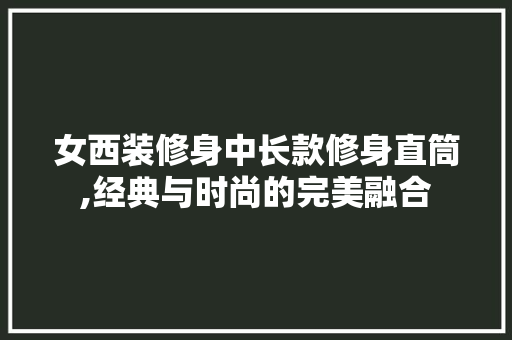 女西装修身中长款修身直筒,经典与时尚的完美融合 女西装修身中长款修身直筒,经典与时尚的完美融合 MI家装修经验