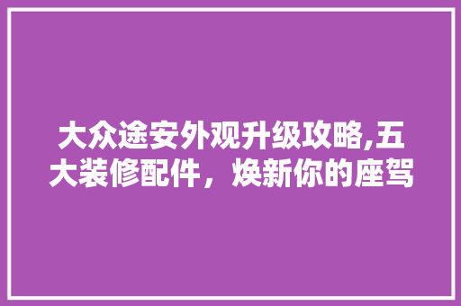 大众途安外观升级攻略,五大装修配件，焕新你的座驾风采
