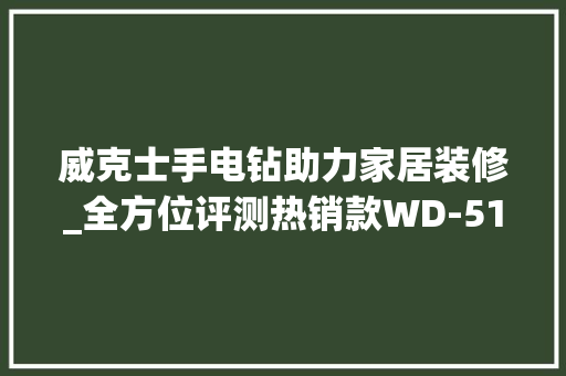 威克士手电钻助力家居装修_全方位评测热销款WD-510D