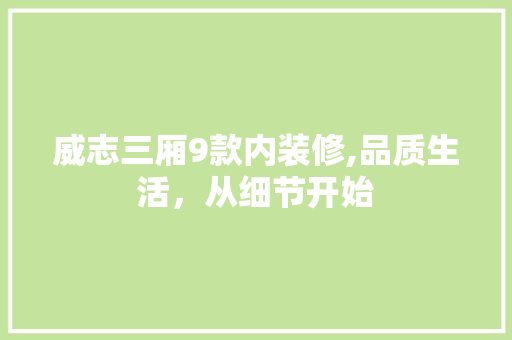 威志三厢9款内装修,品质生活，从细节开始