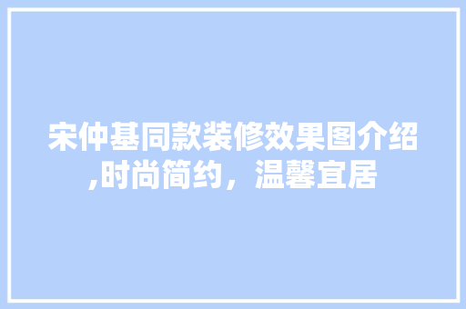 宋仲基同款装修效果图介绍,时尚简约，温馨宜居