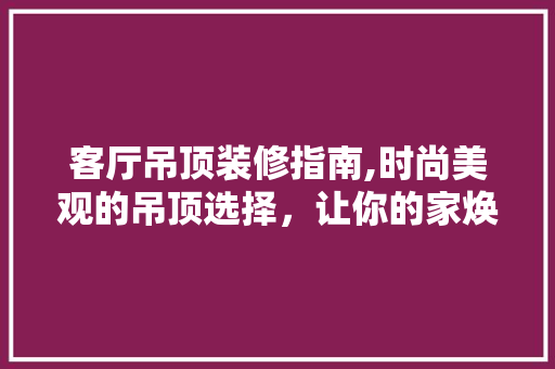 客厅吊顶装修指南,时尚美观的吊顶选择，让你的家焕然一新！ 客厅吊顶装修指南,时尚美观的吊顶选择，让你的家焕然一新！ MI家装修经验