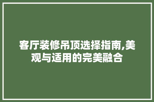 客厅装修吊顶选择指南,美观与适用的完美融合 客厅装修吊顶选择指南,美观与适用的完美融合 MI家装修攻略