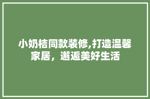 小奶桔同款装修,打造温馨家居，邂逅美好生活 小奶桔同款装修,打造温馨家居，邂逅美好生活 MI家设计指南
