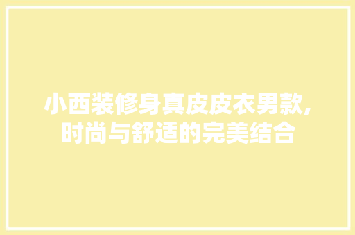小西装修身真皮皮衣男款,时尚与舒适的完美结合(真皮小西装怎么搭配)