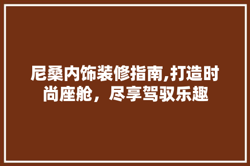 尼桑内饰装修指南,打造时尚座舱，尽享驾驭乐趣