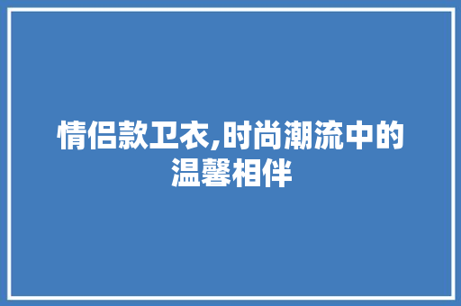 情侣款卫衣,时尚潮流中的温馨相伴