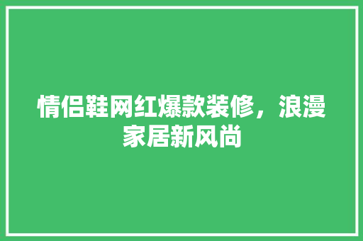情侣鞋网红爆款装修，浪漫家居新风尚