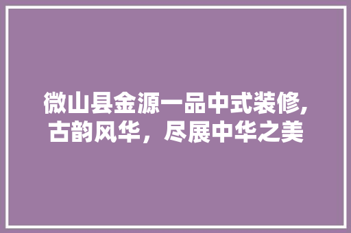 微山县金源一品中式装修,古韵风华，尽展中华之美