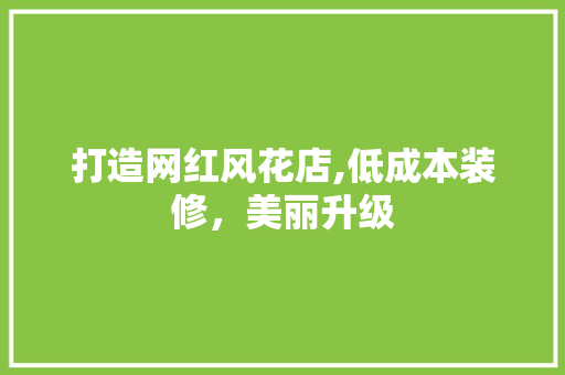 打造网红风花店,低成本装修，美丽升级
