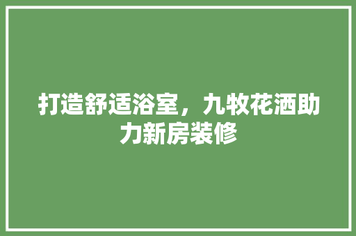 打造舒适浴室，九牧花洒助力新房装修