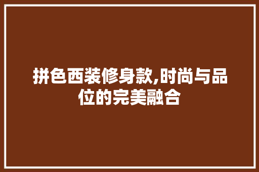 拼色西装修身款,时尚与品位的完美融合
