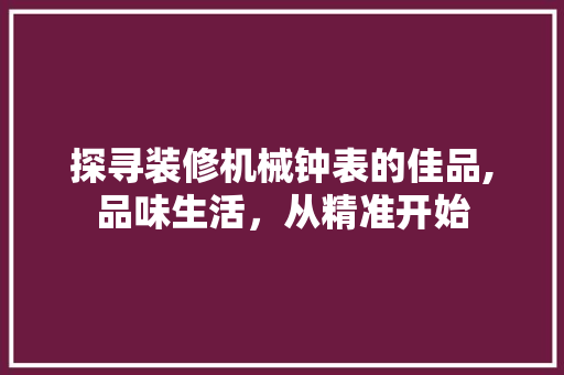 探寻装修机械钟表的佳品,品味生活，从精准开始(室内装修机械表)