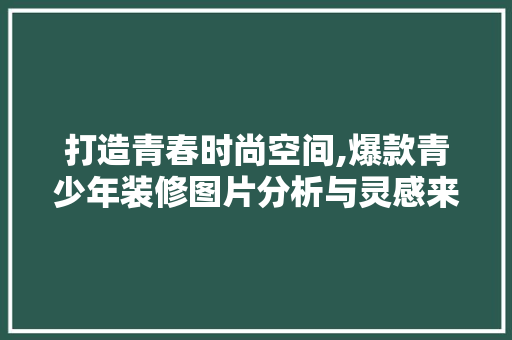 打造青春时尚空间,爆款青少年装修图片分析与灵感来源