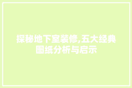 探秘地下室装修,五大经典图纸分析与启示