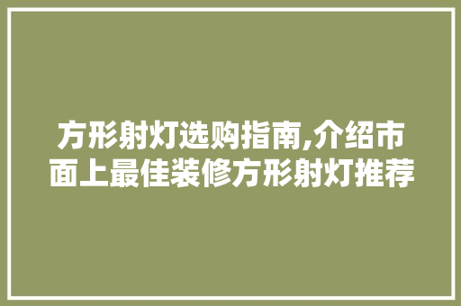 方形射灯选购指南,介绍市面上最佳装修方形射灯推荐 方形射灯选购指南,介绍市面上最佳装修方形射灯推荐 MI家设计指南