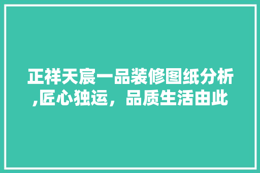 正祥天宸一品装修图纸分析,匠心独运，品质生活由此开启 正祥天宸一品装修图纸分析,匠心独运，品质生活由此开启 MI家装修攻略