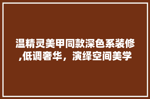 温精灵美甲同款深色系装修,低调奢华，演绎空间美学 温精灵美甲同款深色系装修,低调奢华，演绎空间美学 MI家设计指南