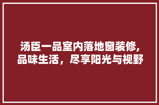 汤臣一品室内落地窗装修,品味生活，尽享阳光与视野的交融
