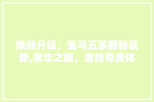 焕新升级，宝马五系翻新装修,奢华之旅，重拾尊贵体验 焕新升级，宝马五系翻新装修,奢华之旅，重拾尊贵体验 MI家设计百科