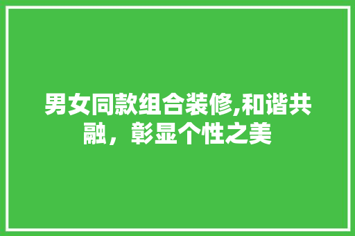 男女同款组合装修,和谐共融，彰显个性之美 男女同款组合装修,和谐共融，彰显个性之美 MI家公司推荐
