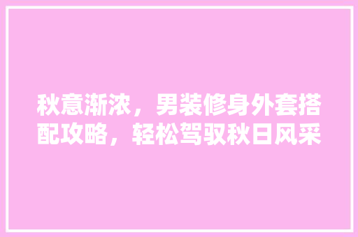 秋意渐浓，男装修身外套搭配攻略，轻松驾驭秋日风采 秋意渐浓，男装修身外套搭配攻略，轻松驾驭秋日风采 MI家设计百科