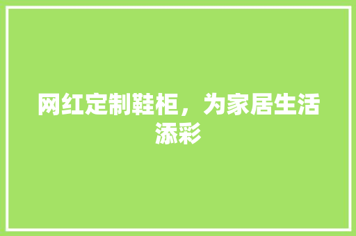 网红定制鞋柜，为家居生活添彩 网红定制鞋柜，为家居生活添彩 MI家装修经验