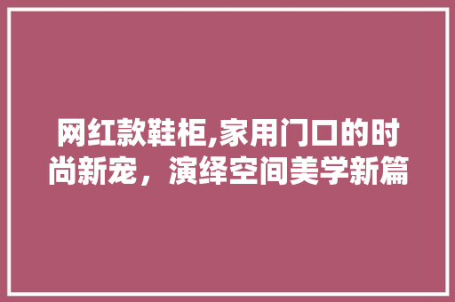 网红款鞋柜,家用门口的时尚新宠，演绎空间美学新篇章 网红款鞋柜,家用门口的时尚新宠，演绎空间美学新篇章 MI家装修经验