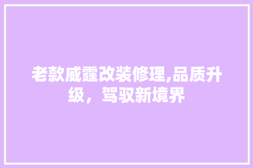 老款威霆改装修理,品质升级，驾驭新境界 老款威霆改装修理,品质升级，驾驭新境界 MI家设计指南