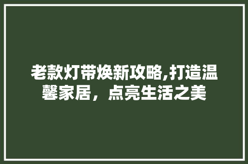 老款灯带焕新攻略,打造温馨家居，点亮生活之美 老款灯带焕新攻略,打造温馨家居，点亮生活之美 MI家装修攻略