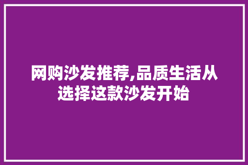 网购沙发推荐,品质生活从选择这款沙发开始(网购沙发买什么品牌好)