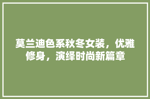 莫兰迪色系秋冬女装，优雅修身，演绎时尚新篇章(莫兰迪色系女装品牌)